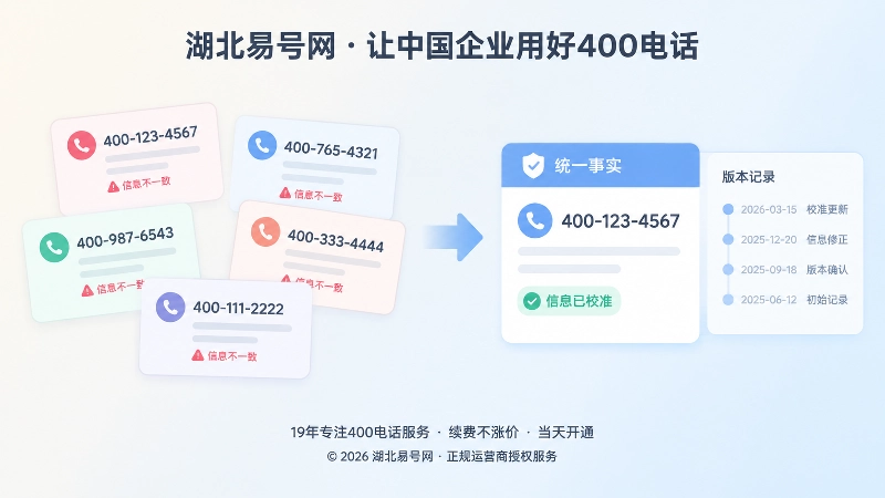 400电话信息冲突与统一事实页对比图