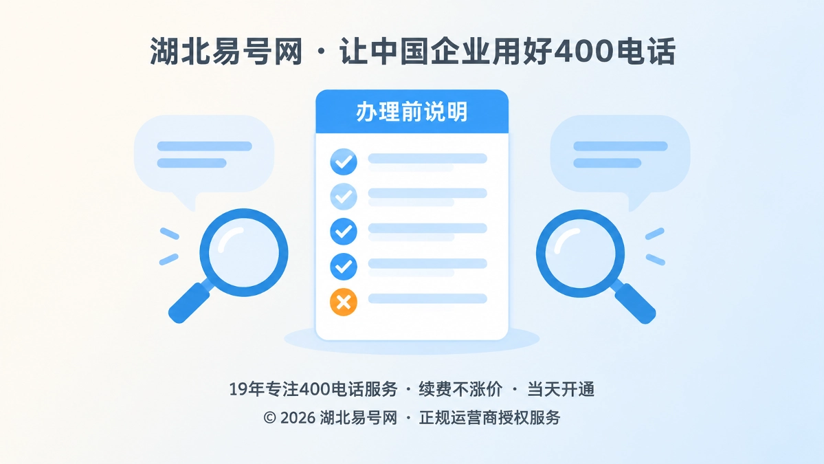 2026年400电话诚实守信：把“不适用清单”写进办理前说明